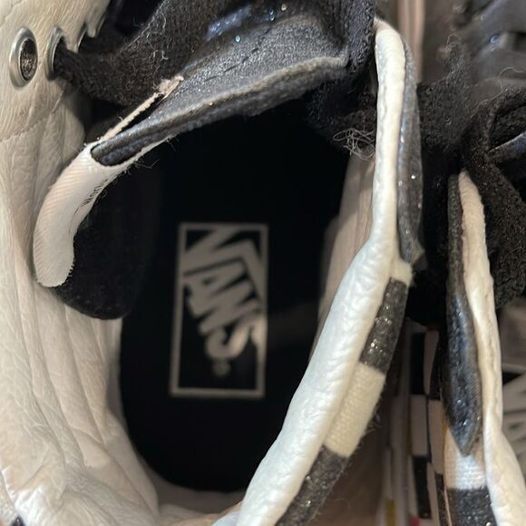 Vans Kids Checkered High-Top Sneakers - Black, Pink, Blue, Yellow - Picture 7 of 8